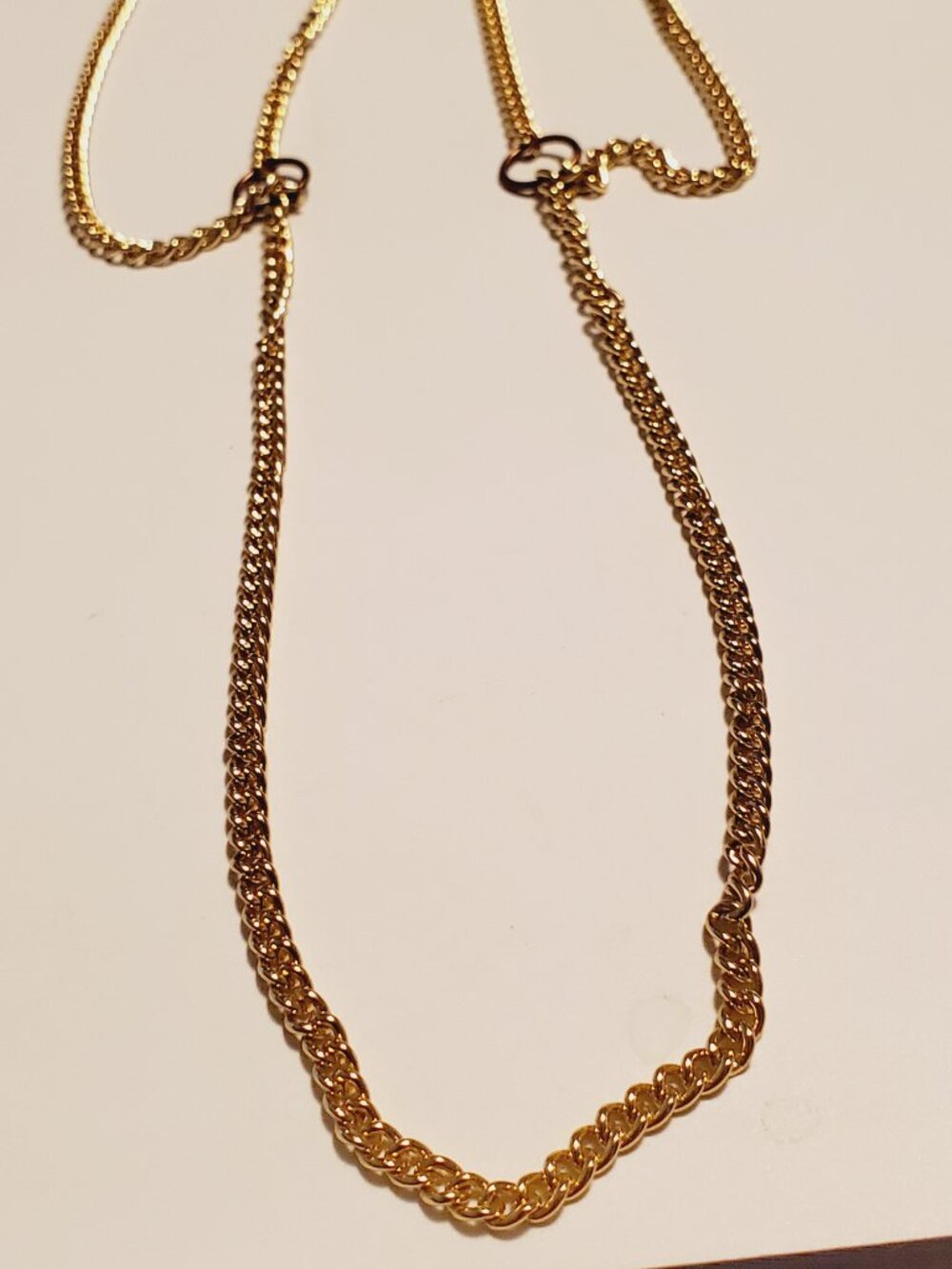 1 Gold double chain necklaces, item # A-2352, . wt. 10 grams. - Picture 4 of 7